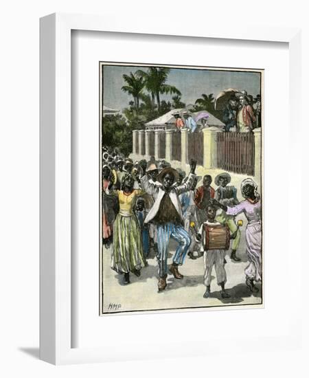 Slavery Emancipation Festival in Barbados, C1880-null-Framed Giclee Print