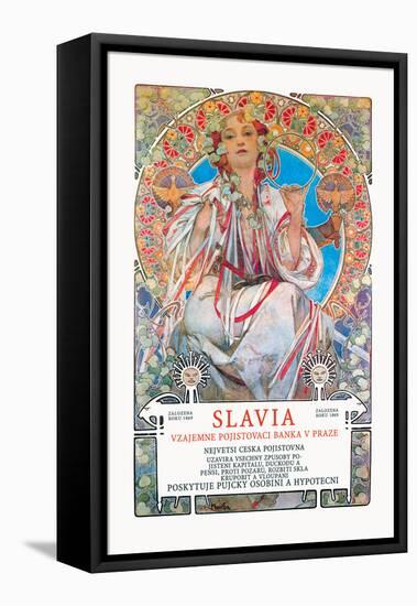 Slavia Insurance Company-Alphonse Mucha-Framed Stretched Canvas