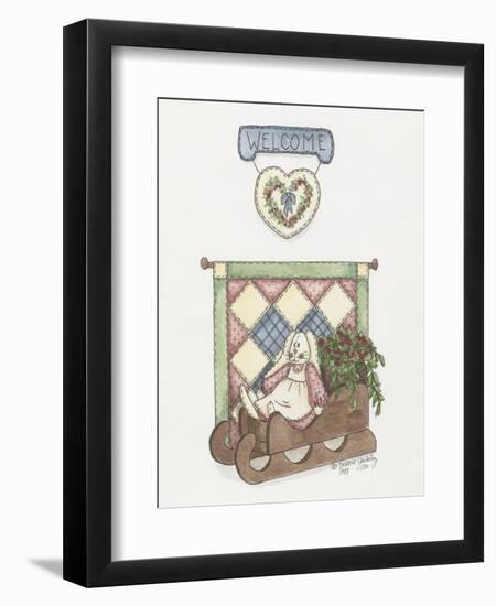 Sled Bunny-Debbie McMaster-Framed Premium Giclee Print