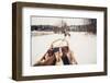 Sled Dogs Pulling a Sled through the Winter Forest in Central Finland-Andrey Bayda-Framed Photographic Print