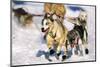 Sled Dogs Racing Through Snow-Paul Souders-Mounted Premium Photographic Print