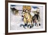 Sled Dogs Racing Through Snow-Paul Souders-Framed Photographic Print