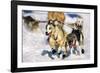 Sled Dogs Racing Through Snow-Paul Souders-Framed Photographic Print