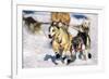 Sled Dogs Racing Through Snow-Paul Souders-Framed Photographic Print