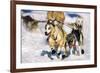 Sled Dogs Racing Through Snow-Paul Souders-Framed Photographic Print