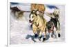 Sled Dogs Racing Through Snow-Paul Souders-Framed Photographic Print