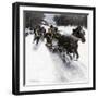 Sled Race on a Snow-Covered Country Road in New England (Canada). Illustration 1906 by Howard Smith-null-Framed Giclee Print