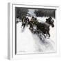 Sled Race on a Snow-Covered Country Road in New England (Canada). Illustration 1906 by Howard Smith-null-Framed Giclee Print