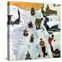 "Sledding and Digging Out," January 28, 1961-Earl Mayan-Stretched Canvas