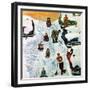 "Sledding and Digging Out," January 28, 1961-Earl Mayan-Framed Giclee Print