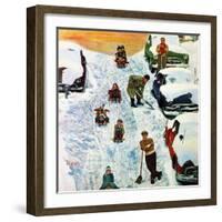 "Sledding and Digging Out," January 28, 1961-Earl Mayan-Framed Giclee Print