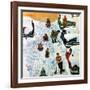 "Sledding and Digging Out," January 28, 1961-Earl Mayan-Framed Giclee Print