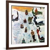 "Sledding and Digging Out," January 28, 1961-Earl Mayan-Framed Giclee Print