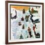 "Sledding and Digging Out," January 28, 1961-Earl Mayan-Framed Giclee Print