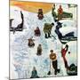 "Sledding and Digging Out," January 28, 1961-Earl Mayan-Mounted Giclee Print