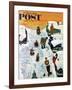 "Sledding and Digging Out," Saturday Evening Post Cover, January 28, 1961-Earl Mayan-Framed Giclee Print