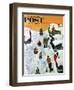 "Sledding and Digging Out," Saturday Evening Post Cover, January 28, 1961-Earl Mayan-Framed Giclee Print