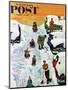 "Sledding and Digging Out," Saturday Evening Post Cover, January 28, 1961-Earl Mayan-Mounted Giclee Print