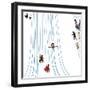 "Sledding Designs in the Snow," February 3, 1962-John Falter-Framed Giclee Print