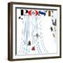 "Sledding Designs in the Snow," Saturday Evening Post Cover, February 3, 1962-John Falter-Framed Giclee Print