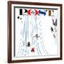 "Sledding Designs in the Snow," Saturday Evening Post Cover, February 3, 1962-John Falter-Framed Giclee Print