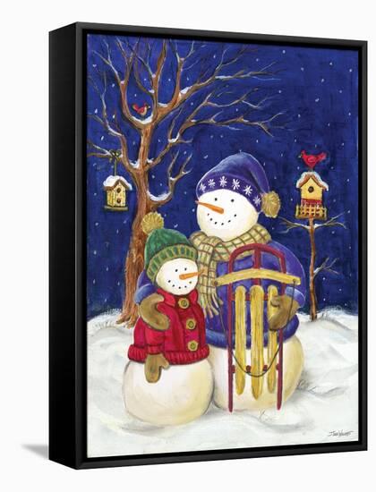 Sledding Duo-Todd Williams-Framed Stretched Canvas
