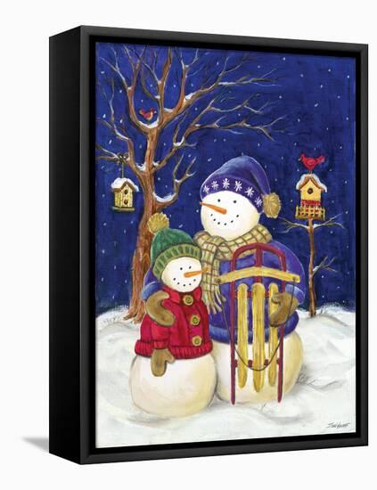 Sledding Duo-Todd Williams-Framed Stretched Canvas