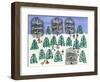 Sledding in the Pines-Gordon Barker-Framed Giclee Print