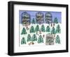 Sledding in the Pines-Gordon Barker-Framed Giclee Print