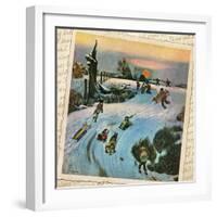 Sledding Montage 1-null-Framed Giclee Print