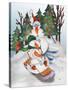 Sledding Snowmen-Elizabeth Medley-Stretched Canvas