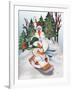 Sledding Snowmen-Elizabeth Medley-Framed Art Print