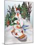 Sledding Snowmen-Elizabeth Medley-Mounted Art Print