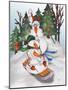 Sledding Snowmen-Elizabeth Medley-Mounted Art Print