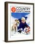 "Sledding Wipeout," Country Gentleman Cover, January 1, 1938-Tom Webb-Framed Giclee Print