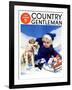 "Sledding Wipeout," Country Gentleman Cover, January 1, 1938-Tom Webb-Framed Giclee Print