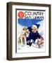 "Sledding Wipeout," Country Gentleman Cover, January 1, 1938-Tom Webb-Framed Giclee Print