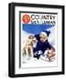 "Sledding Wipeout," Country Gentleman Cover, January 1, 1938-Tom Webb-Framed Giclee Print