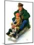 "Sledding with Grandpa,"February 8, 1930-Alan Foster-Mounted Giclee Print