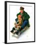 "Sledding with Grandpa,"February 8, 1930-Alan Foster-Framed Giclee Print