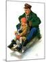 "Sledding with Grandpa,"February 8, 1930-Alan Foster-Mounted Giclee Print