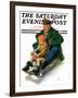 "Sledding with Grandpa," Saturday Evening Post Cover, February 8, 1930-Alan Foster-Framed Giclee Print