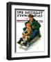 "Sledding with Grandpa," Saturday Evening Post Cover, February 8, 1930-Alan Foster-Framed Giclee Print