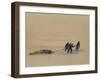 Sledge Hauling on Ski. A Grey Day on the Great Ice Barrier, 1903-Edward Adrian Wilson-Framed Giclee Print