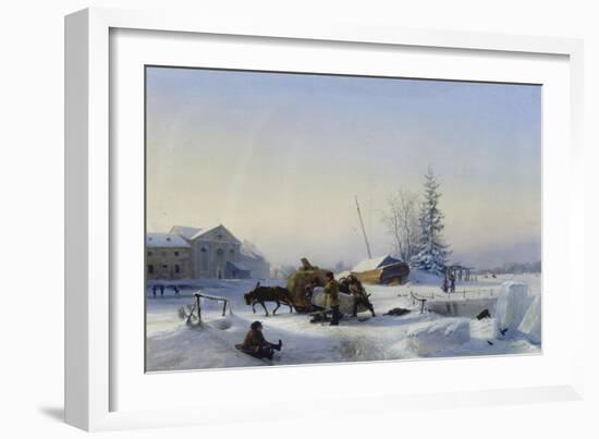 Sledge on Ice (Winter in a Former Wine Village), 1849-Leo Lagorio-Framed Giclee Print