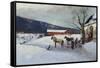 Sledge Ride from Farm Yard-Axel Hjalmar Ender-Framed Stretched Canvas