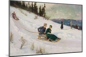 Sledge Riding and Skiing-Axel Hjalmar Ender-Mounted Giclee Print