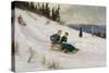 Sledge Riding and Skiing-Axel Hjalmar Ender-Stretched Canvas