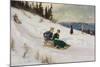 Sledge Riding and Skiing-Axel Hjalmar Ender-Mounted Giclee Print