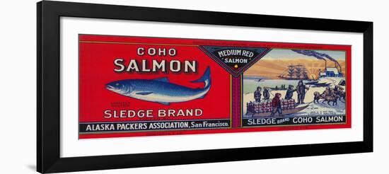 Sledge Salmon Can Label - San Francisco, CA-Lantern Press-Framed Art Print